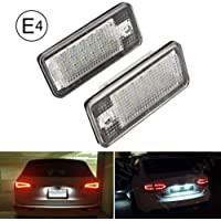 Luz de la matrícula 2 piezas de kit de luz blanca luz de la matrícula ajuste LED para A-u-d-i A3 S3 A4 S4 Q7 super…